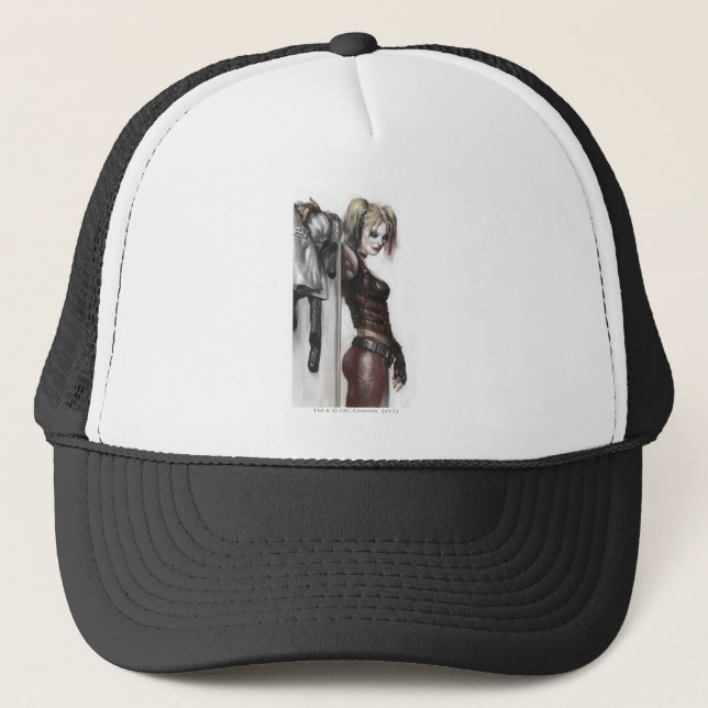 Batman Arkham City | Harley Quinn Illustration Trucker Hat (Front)