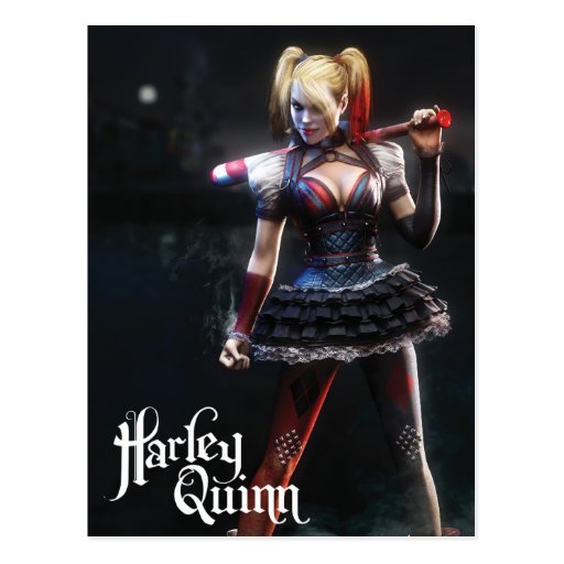 Image of Batman Arkham Knight | Harley Quinn with Bat Postcard