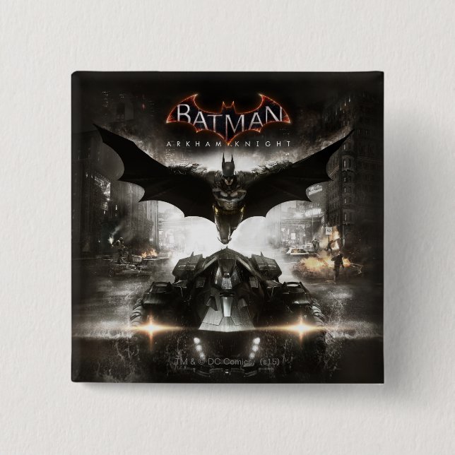 Batman Arkham Knight Key Art 15 Cm Square Badge (Front)