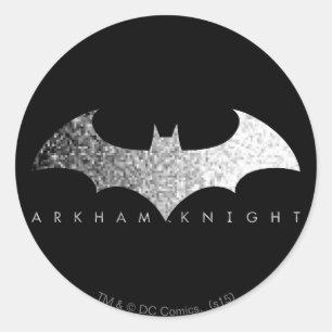 Batman Arkham Knight Pixel Logo Classic Round Sticker