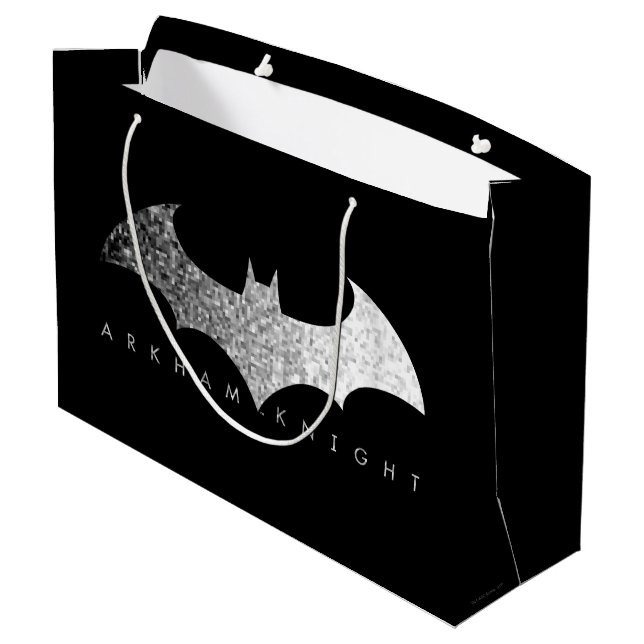 Batman Arkham Knight Pixel Logo Large Gift Bag (Back Angled)
