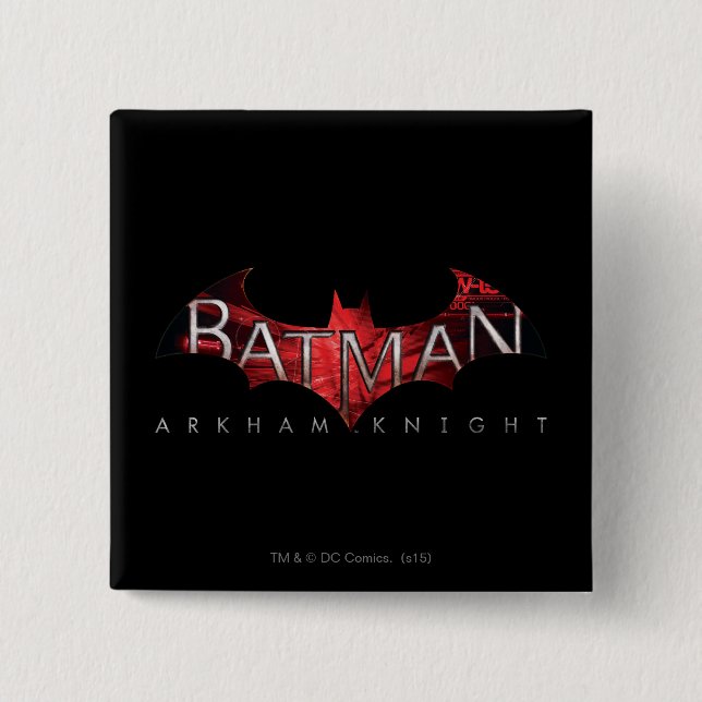 Batman Arkham Knight Red Logo 15 Cm Square Badge (Front)