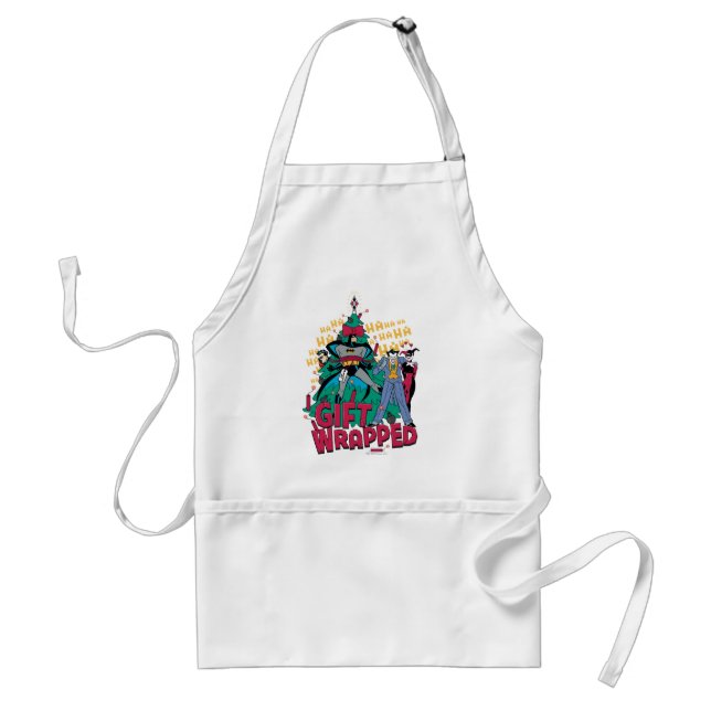 Batman | Batman & Robin Gift Wrapped To XMas Tree Standard Apron (Front)