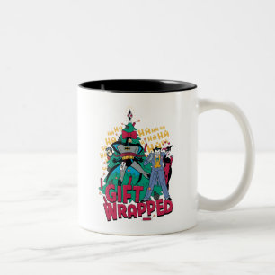 Batman   Batman & Robin Gift Wrapped To XMas Tree Two-Tone Coffee Mug