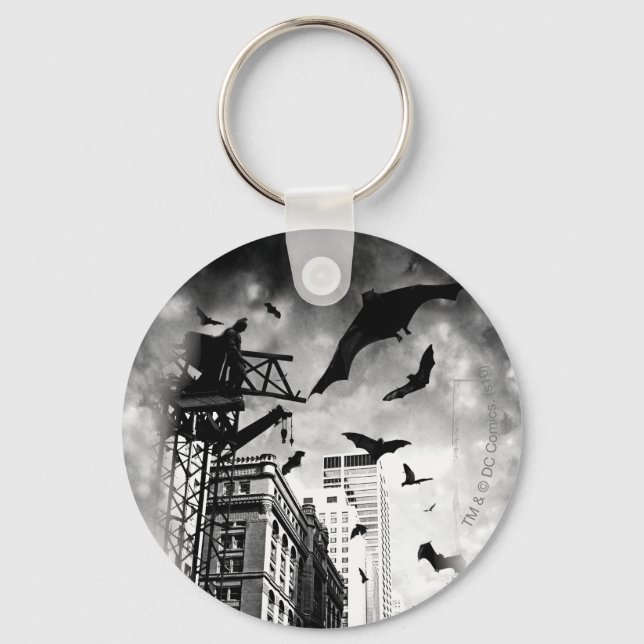 Batman | Bats Flying Through Gotham Key Ring (Front)