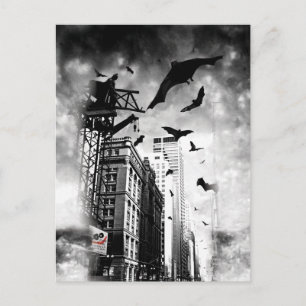 Batman Bats Flying Through Gotham Postcard