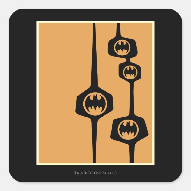 Batman Black Orange Frame Square Sticker (Front)