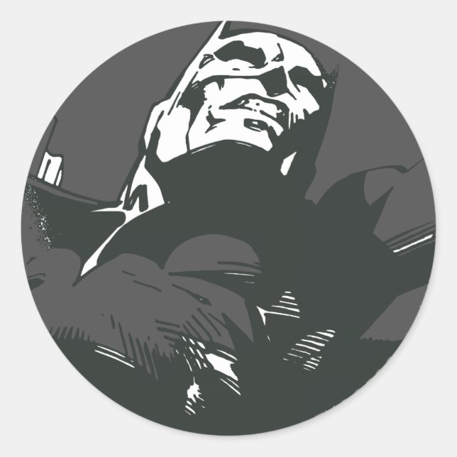 Batman Black & White Graffiti Stencil Classic Round Sticker (Front)