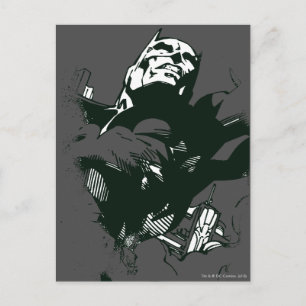 Batman Black & White Graffiti Stencil Postcard