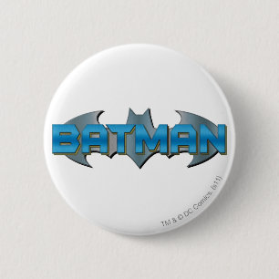 Batman   Blue Name Logo 6 Cm Round Badge