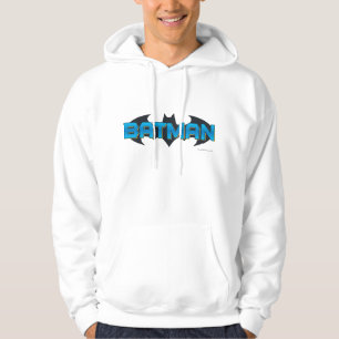 Batman   Blue Name Logo Hoodie