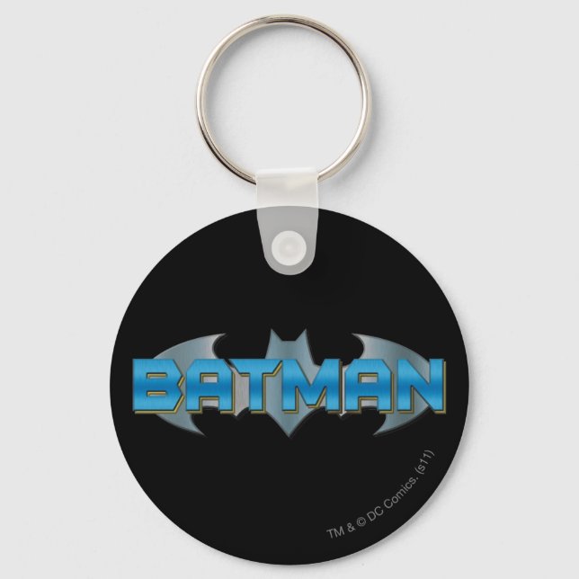 Batman | Blue Name Logo Key Ring (Front)