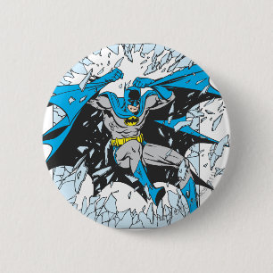 Batman Bursts Through Glass 6 Cm Round Badge