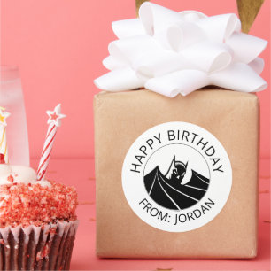 Batman "Caped Crusader"   Happy Birthday Classic Round Sticker