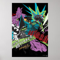 Batman Caped Crusader Neon Collage