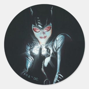 Batman Catwoman Faces of Evil Cover Illustration Classic Round Sticker
