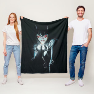 Batman Catwoman Faces of Evil Cover Illustration Fleece Blanket
