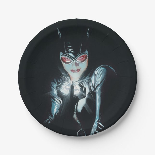 Batman Catwoman Faces of Evil Cover Illustration Paper Plate (Front)