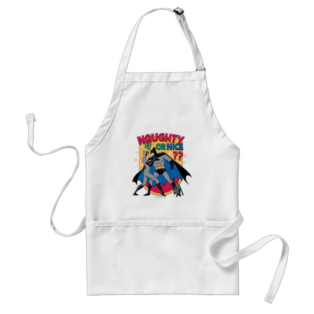 Batman | Catwoman Under Mistletoe Naughty Or Nice Standard Apron (Front)