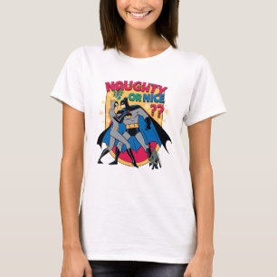 Batman   Catwoman Under Mistletoe Naughty Or Nice T-Shirt