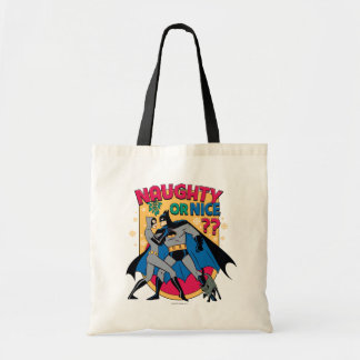 Batman | Catwoman Under Mistletoe Naughty Or Nice Tote Bag