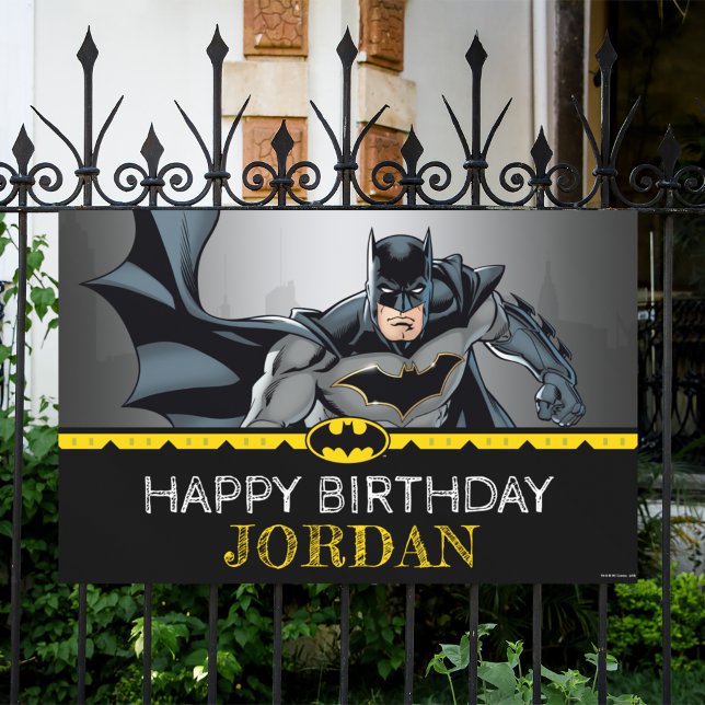 Batman | Chalkboard Happy Birthday Banner | Zazzle