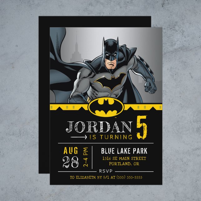 Batman | Chalkboard Happy Birthday Invitation (Creator Uploaded)