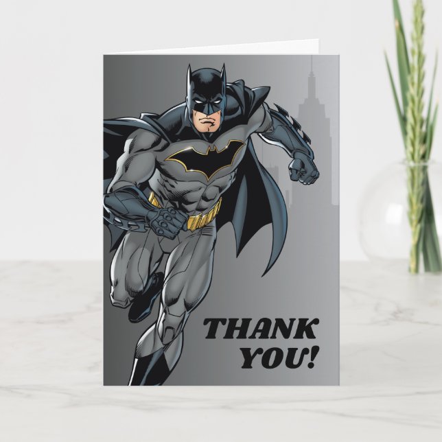 Batman | Chalkboard Happy Birthday Thank You Card (Front)