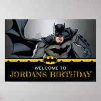 Batman | Chalkboard Happy Birthday Welcome