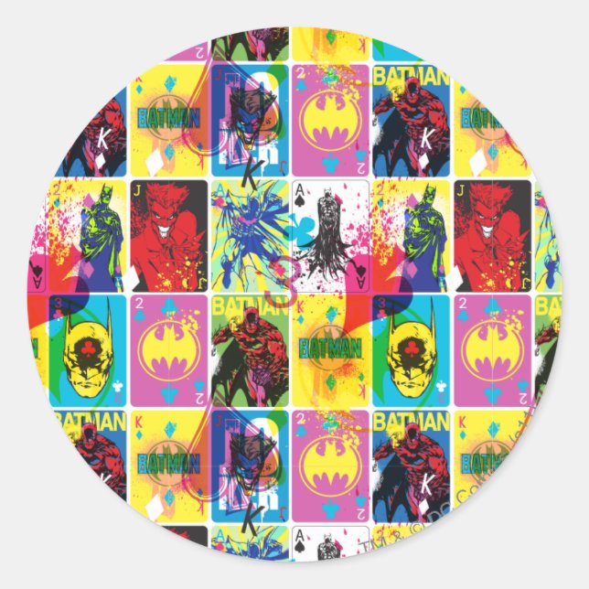 Batman Colour Code Pattern 2 Classic Round Sticker (Front)