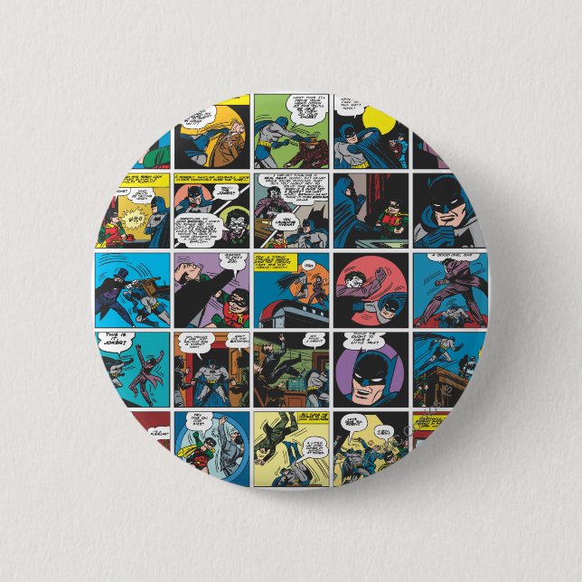 Batman Comic Panel 5x5 6 Cm Round Badge (Front)