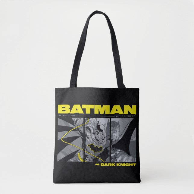 Batman Comic Tri-Panel Graphic Tote Bag (Front)