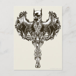 Batman Cowl and Skull Crest Postcard