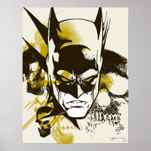 Batman Cowl and Skulls Poster