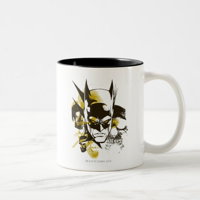 Batman Cowl and Skulls Two-Tone Coffee Mug (Right)
