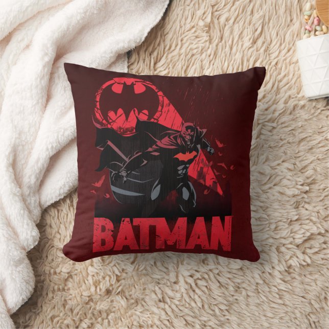 Batman Crimson Bat Signal Cushion (Blanket)