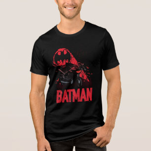 Batman Crimson Bat Signal Tri-Blend Shirt