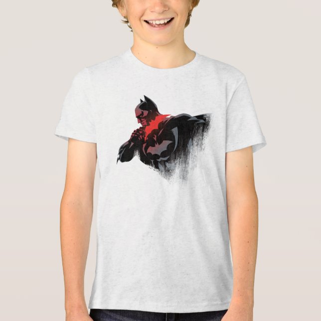 Batman Crimson Batarang Tri-Blend Shirt (Front)