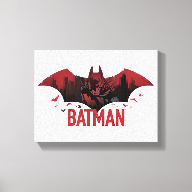 Batman Crimson Gotham Icon Canvas Print (Front)