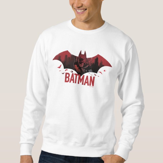 Batman Crimson Gotham Icon Sweatshirt (Front)