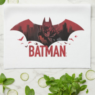 Batman Crimson Gotham Icon Tea Towel