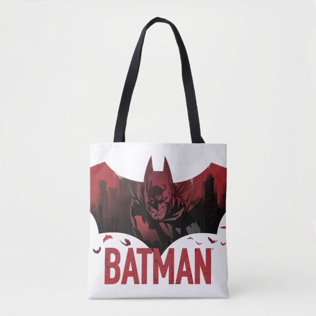 Batman Crimson Gotham Icon Tote Bag (Front)