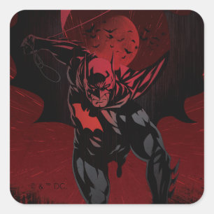 Batman Crimson Leap Square Sticker