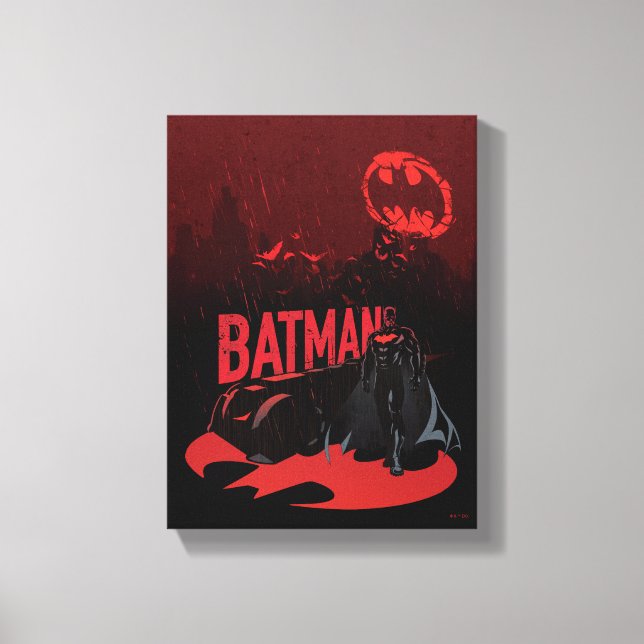 Batman Crimson Rain Canvas Print (Front)