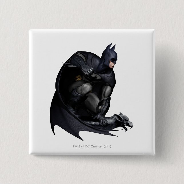 Batman Crouching 15 Cm Square Badge (Front)