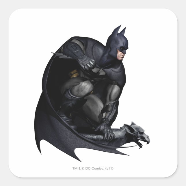Batman Crouching Square Sticker (Front)