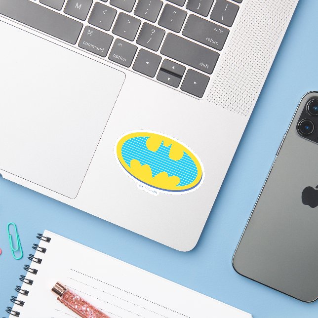 Batman | Cyan Stripes Symbol (Laptop w/ iPhone)