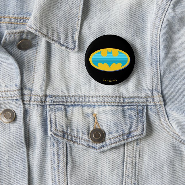 Batman | Cyan Stripes Symbol 6 Cm Round Badge (In Situ)