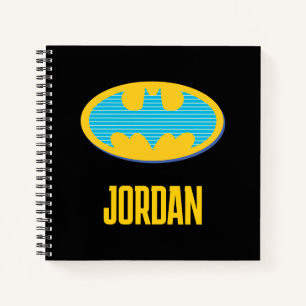 Batman   Cyan Stripes Symbol Notebook