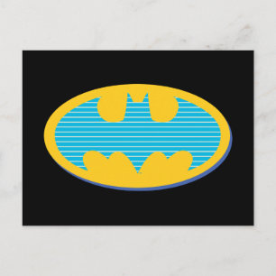 Batman Cyan Stripes Symbol Postcard